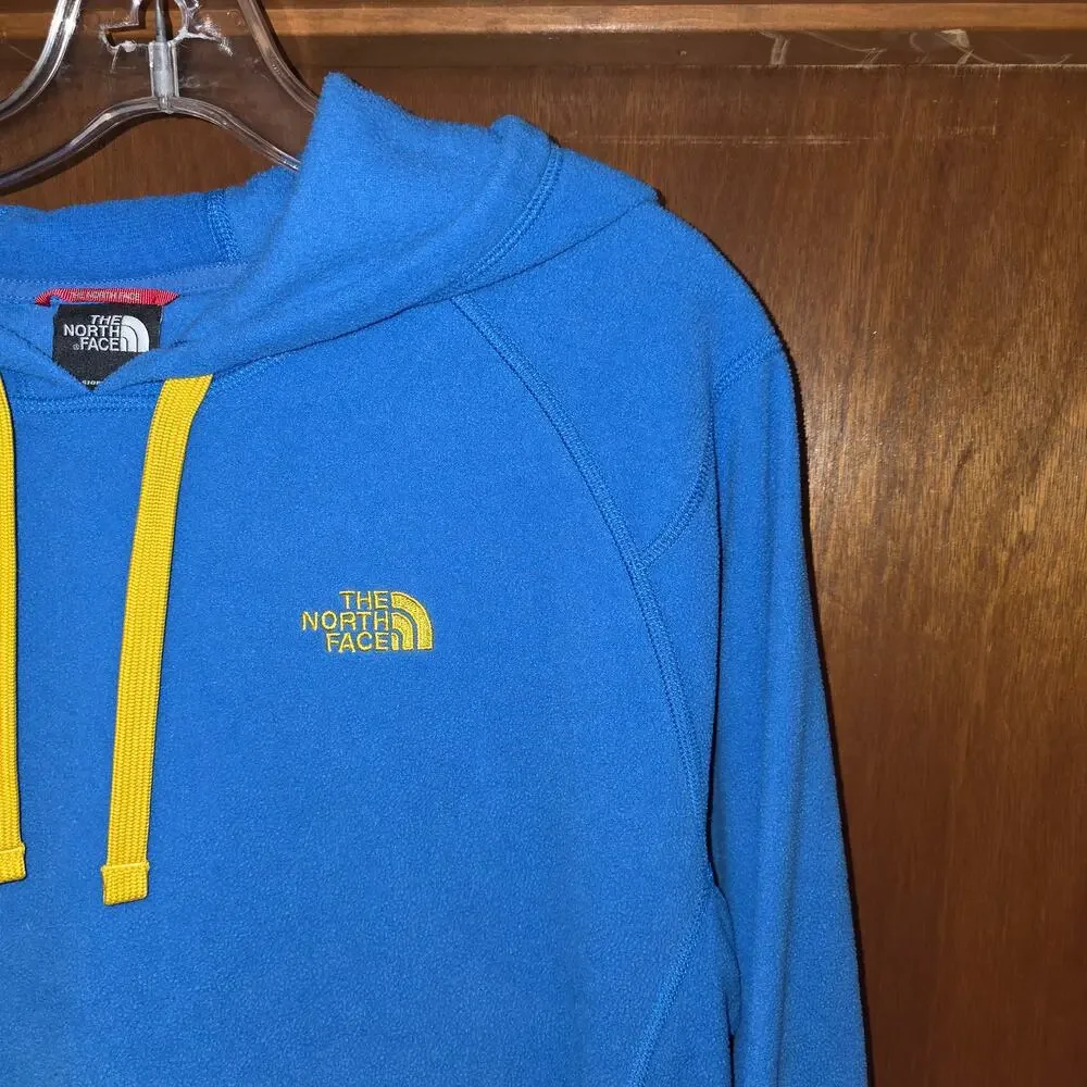 The‎ north Face light blue, fleece, pullover hoodie sz Men's M